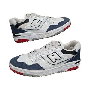 New Balance 550 Shoes Mens Size 10 USA White Blue Red Sneakers Womens Size 11.5